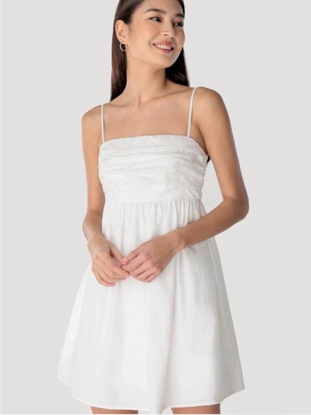 White Strapless Sundress with Thin Spaghetti Straps